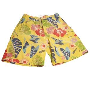 Vintage Polo Sport Ralph Lauren Size 33 Hawaiian Floral 21" Board Shorts Y2K